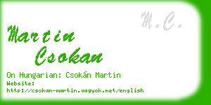 martin csokan business card