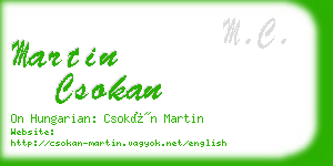 martin csokan business card